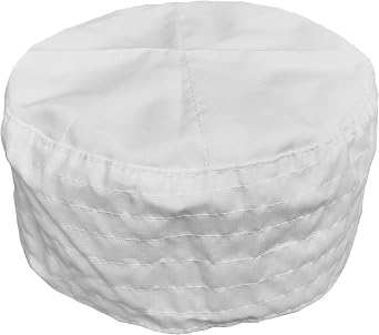 TheKufi White Flat Top Men & Kids Simple Stitch Design Cloth Muslim Kufi Hat