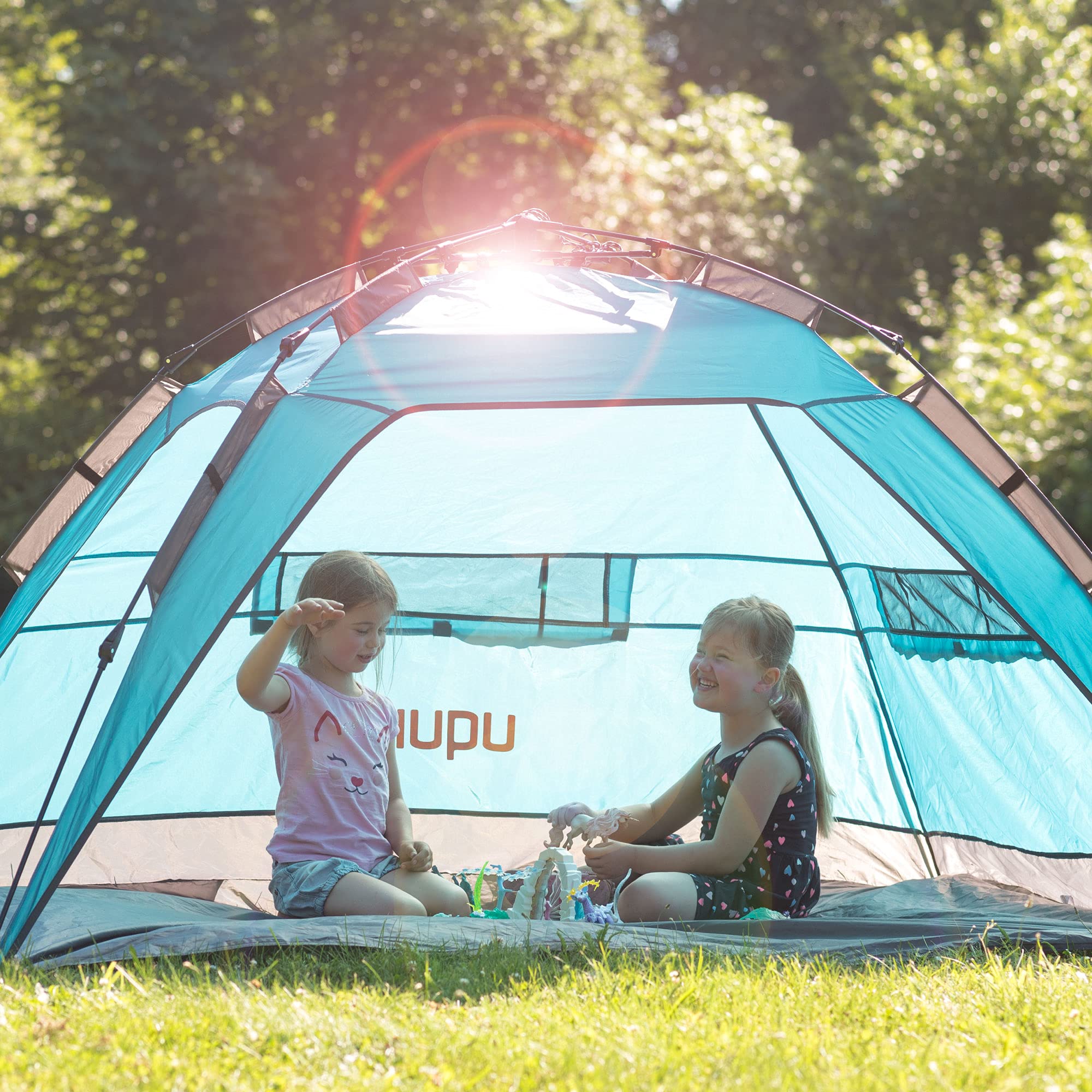 Uquip Tente de Plage XL Buzzy I Protection UV 50+ I Protège du Soleil, du Vent et de la Pluie I Idéale pour Toute la Famille