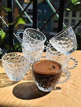 Set of 6 Glass Beaded Coffee Cups Turkish Coffee Cup Espresso Bead Cups