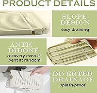 Vista 4 de Tapete para grifo para fregadero de cocina, tapete de drenaje de silicona 2026, protector de fregadero de piedra de secado rápido mejorado para Beige