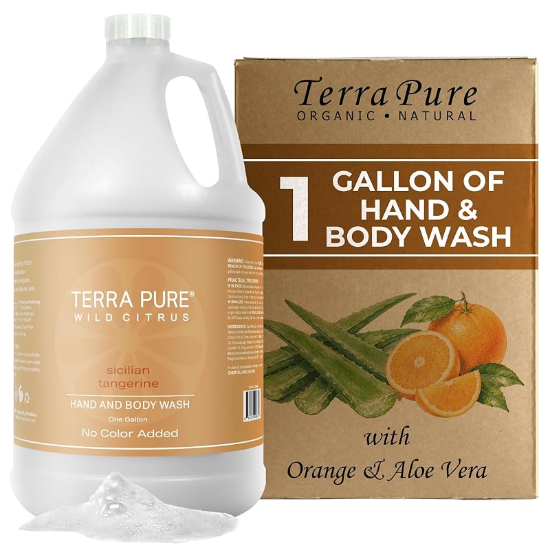 Terra Pure Sabonete Líquido para Mãos e Corpo Wild Citrus Sicilian Tangerine para Dispensers, 3,78 L