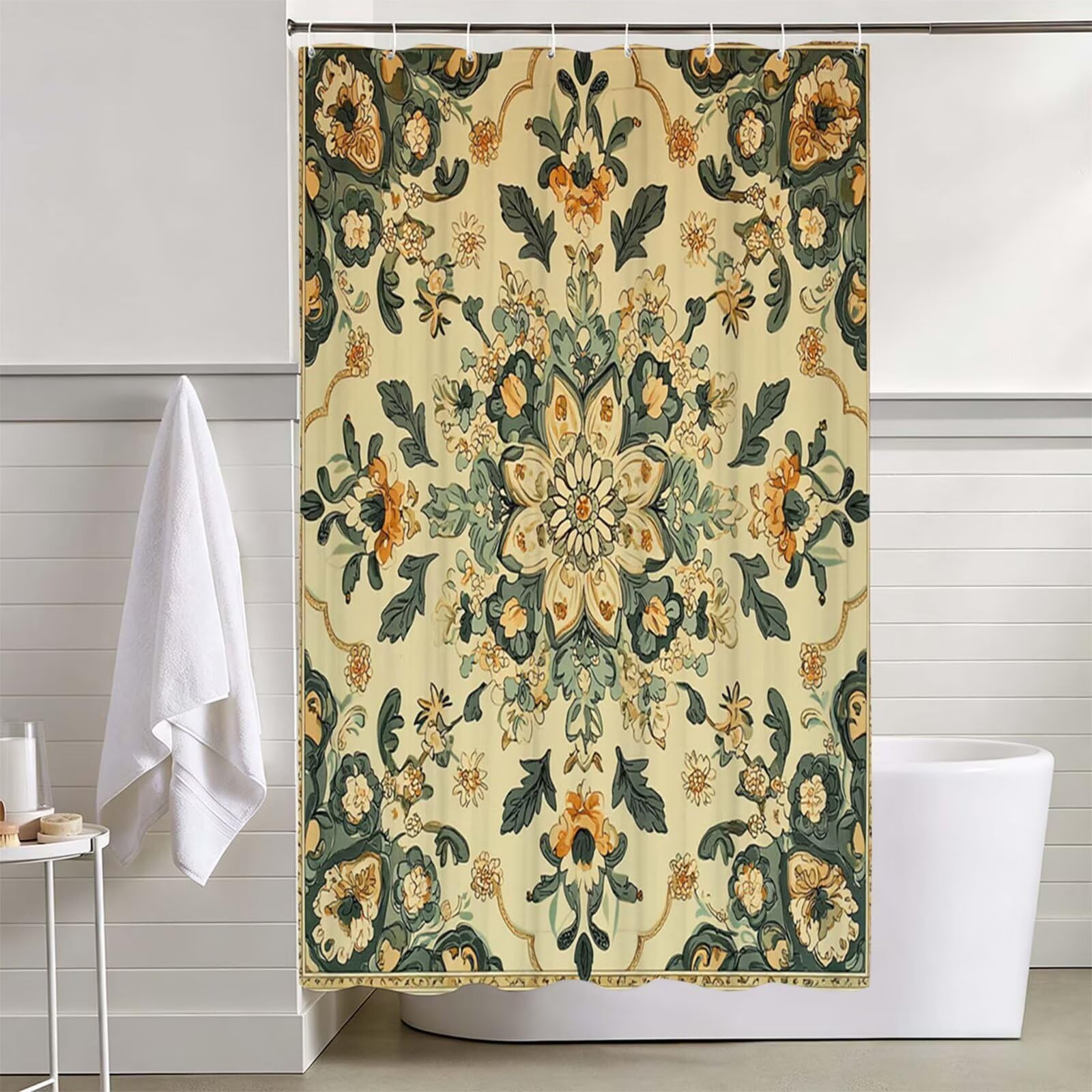 Salbeigrün Duschvorhang, 200x200cm Duschvorhang Badewanne D-484