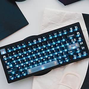Amazon.com: Transparent Black keycaps 60 75 Percent, Custom Backlit ...