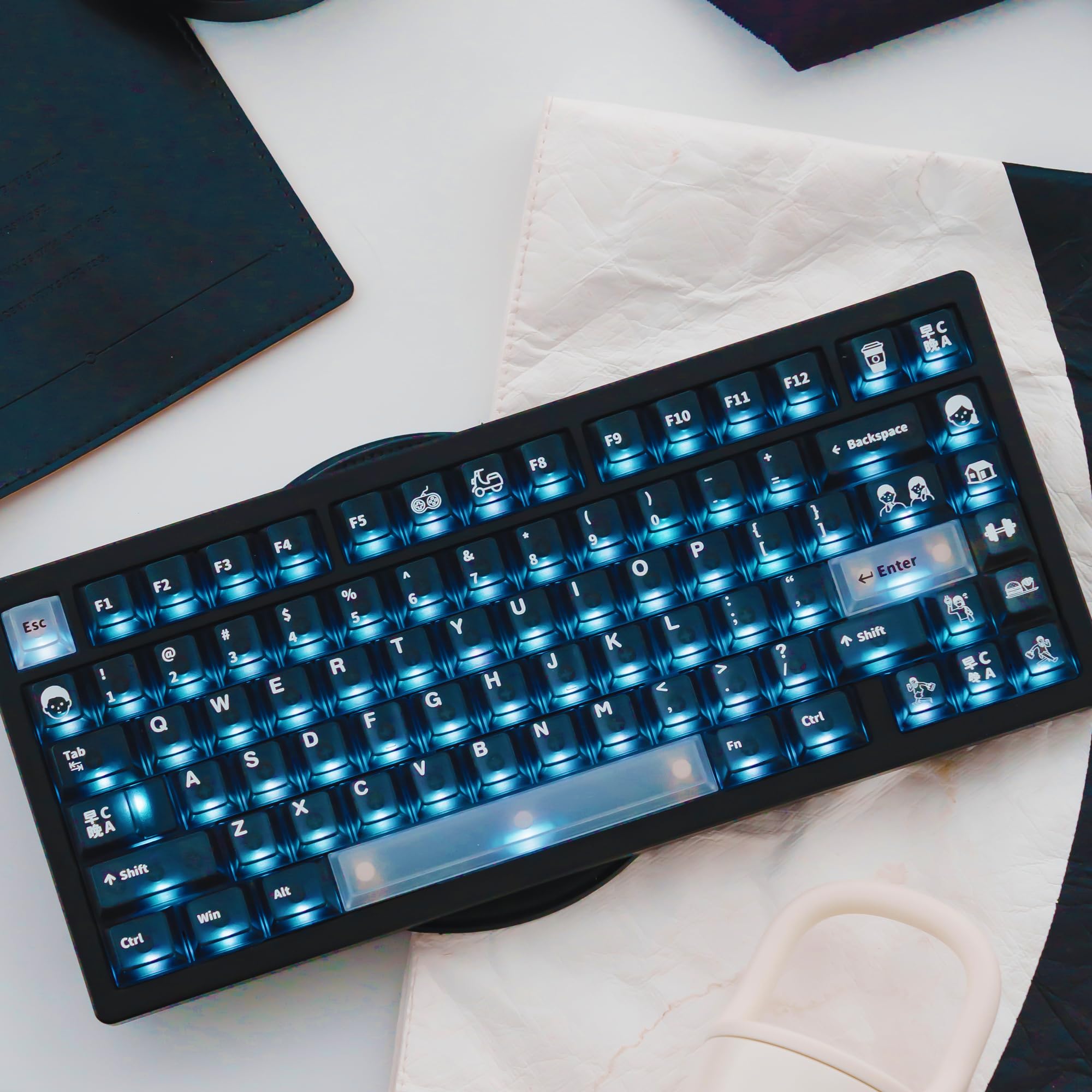 Amazon.com: mintcaps Transparent Black keycaps 60 75 Percent