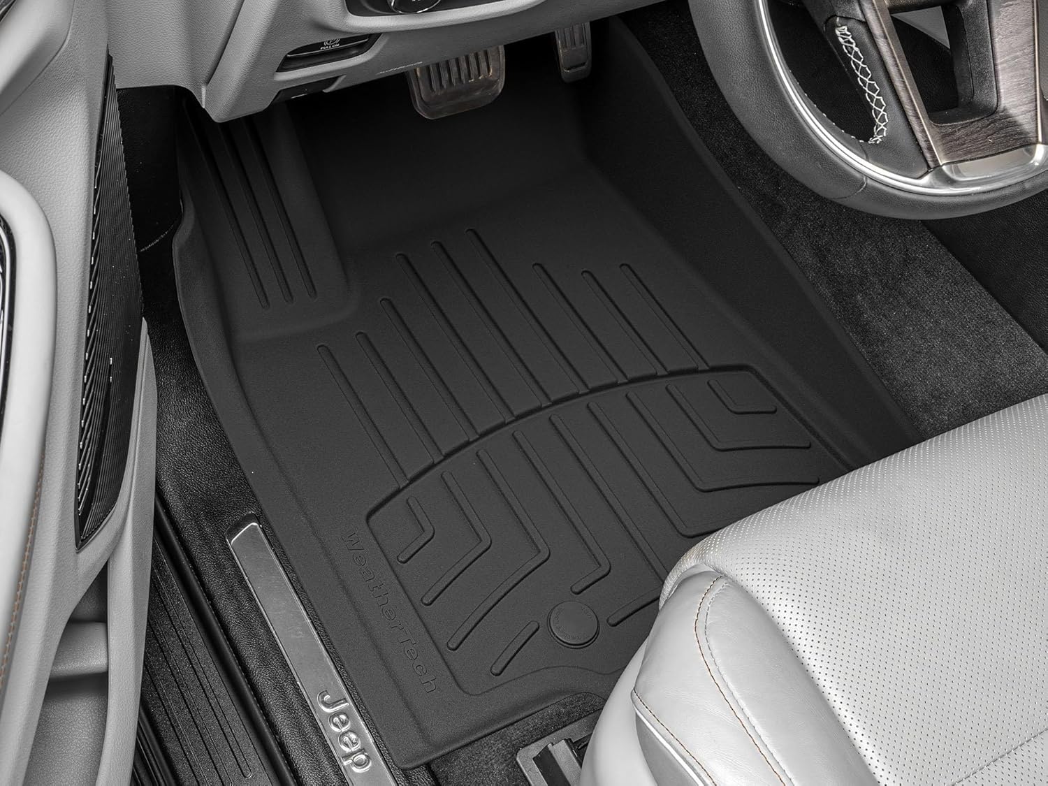 WeatherTech FloorLiner HP Custom Fit Floor Mats for Jeep Grand Cherokee, Grand Cherokee 4xe, Grand Cherokee L - 1st Row (4416961IM), Black