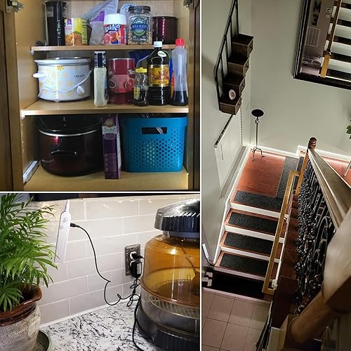 Miniatura 7 de Tira de luces LED con sensor de movimiento, funciona con pilas, tira de luces LED de 13.2 pies6.6 pies, activadas por movimiento, alimentadas por