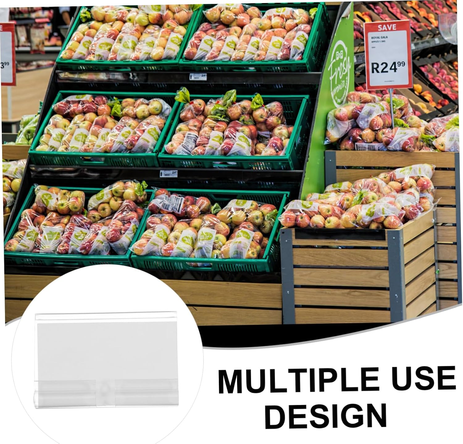 50Set Clear Label Clips for Retail Shelves and Storage Bins Transparent Price Tag Holders with Double Snap Closure for Efficient Price Display and Organization