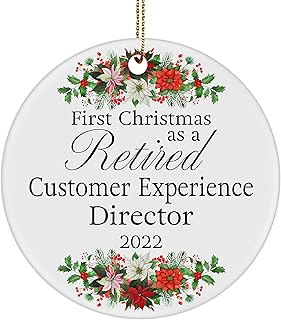 Customer Experience Director Retirement Ornament for Christmas Tree - Retired Customer Experience Director Gifts - Xmas 2022 - Boss Manager Coworker Colleague Office - Round Shaped