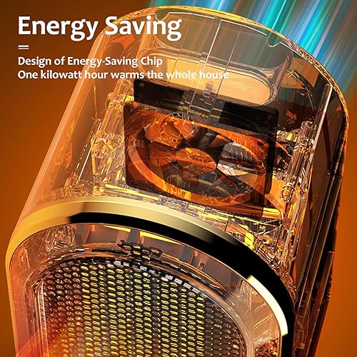Miniatura 4 de Wokyt Calentador eléctrico inteligente de espacio, calentador portátil de bajo ruido de 1200 W, calefacción rápida y silenciosa para uso en
