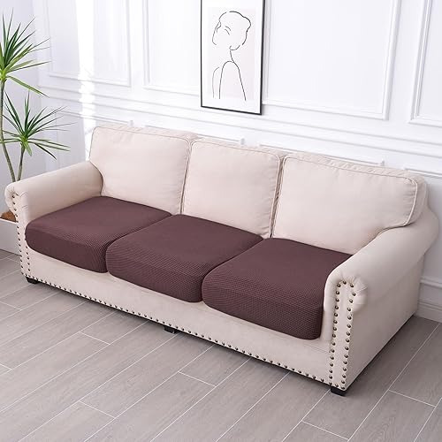 Miniatura 7 de hyha Fundas de cojín de sarga texturizadas jacquard, fundas de cojín de repuesto para sillasofá, fundas elásticas para cojines de asiento de sofá,