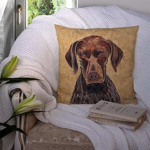 Miniatura 3 de Caroline's Treasures SC9117PW1414 - Cojín decorativo de tela con puntero alemán de pelo corto, lavable a máquina, para interiores y exteriores, para