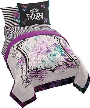 Jay Franco Kids Comforter Set Includes Sheets and Pillow Cover - Soft and Cozy Bed Set for Stylish Room Decor, Multi - Descendants, 5 Piece Twin