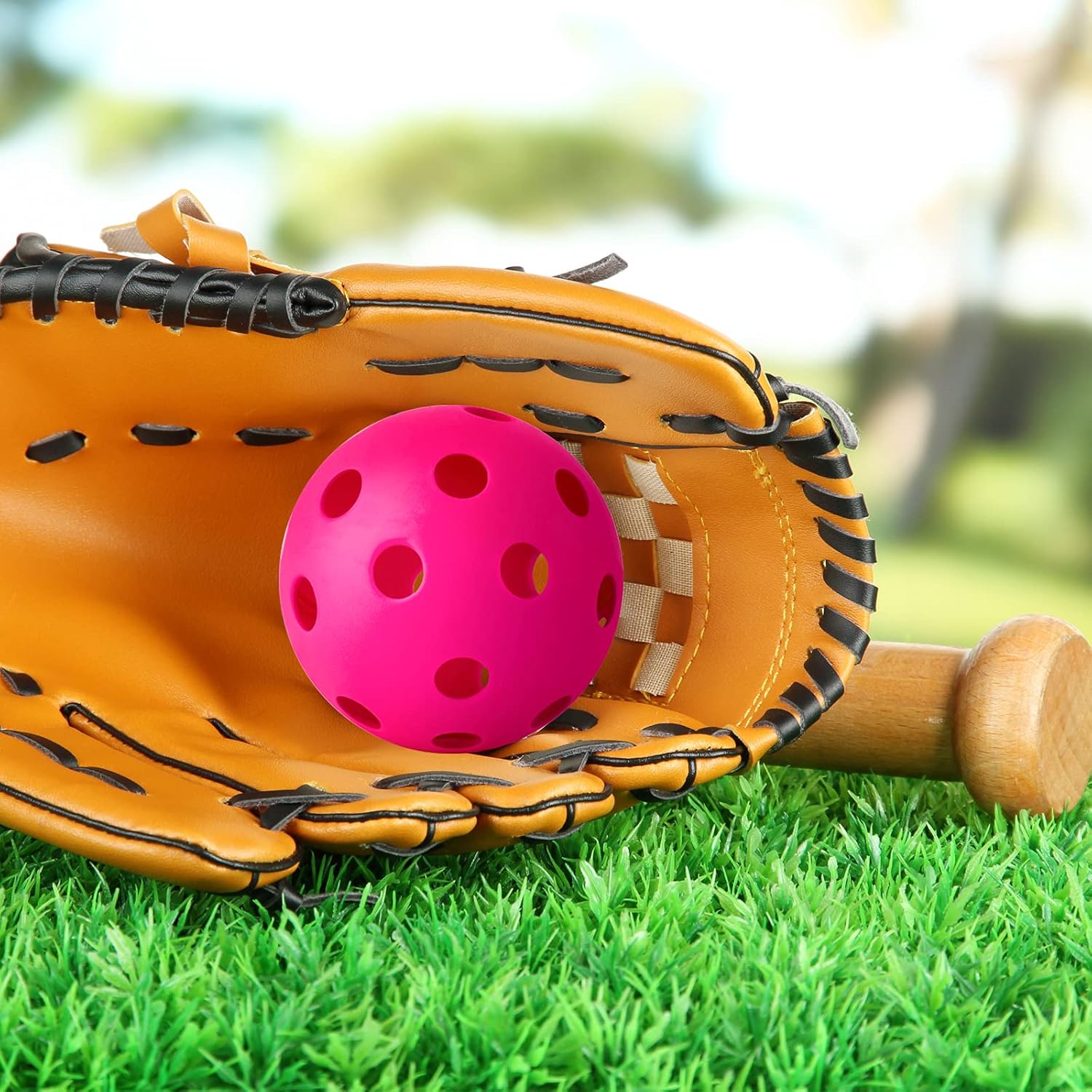 Coopay 24/80 Pack Baseball Practice Balls Plastic Training Balls Lightweight Hollow Softballs for Hitting, Baseball Training Indoor Outdoor Use