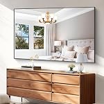 Leyden Bathroom Mirror 60x40 inches, Large Rectangle Wall Mirror with Black Aluminum Frame, Vanity Mirror for Bathroom Bedroom Living Room Dining Room Entryway Decor