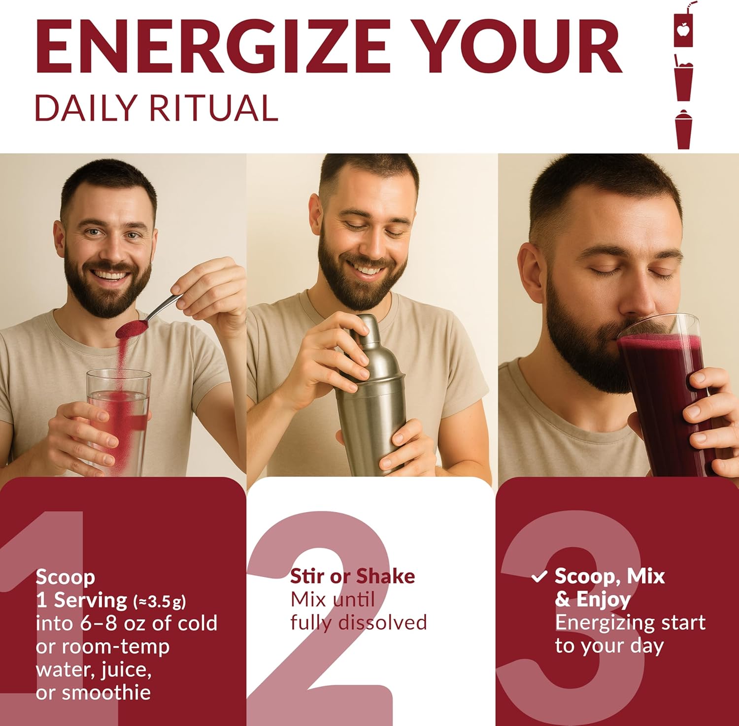 Beet Juice Powder Organic - Cold Pressed - 20:1 Concentrate - Concentrated Beet Root Powder - Nitric Oxide - Circulation Support - 57 Servings of Beet Root Supplement - 7oz - Image 6