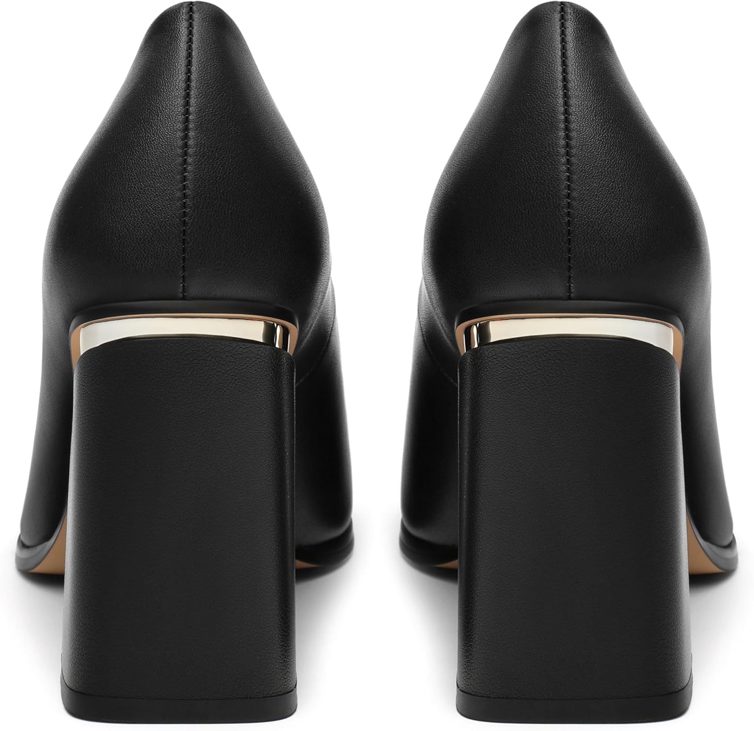 Womens High Heels,Patent Closed Square Toe Slip on Chunky Block Pumps,Elegant Heels,Daily Wedding Party Dress Shoes 3.5IN - Image 6