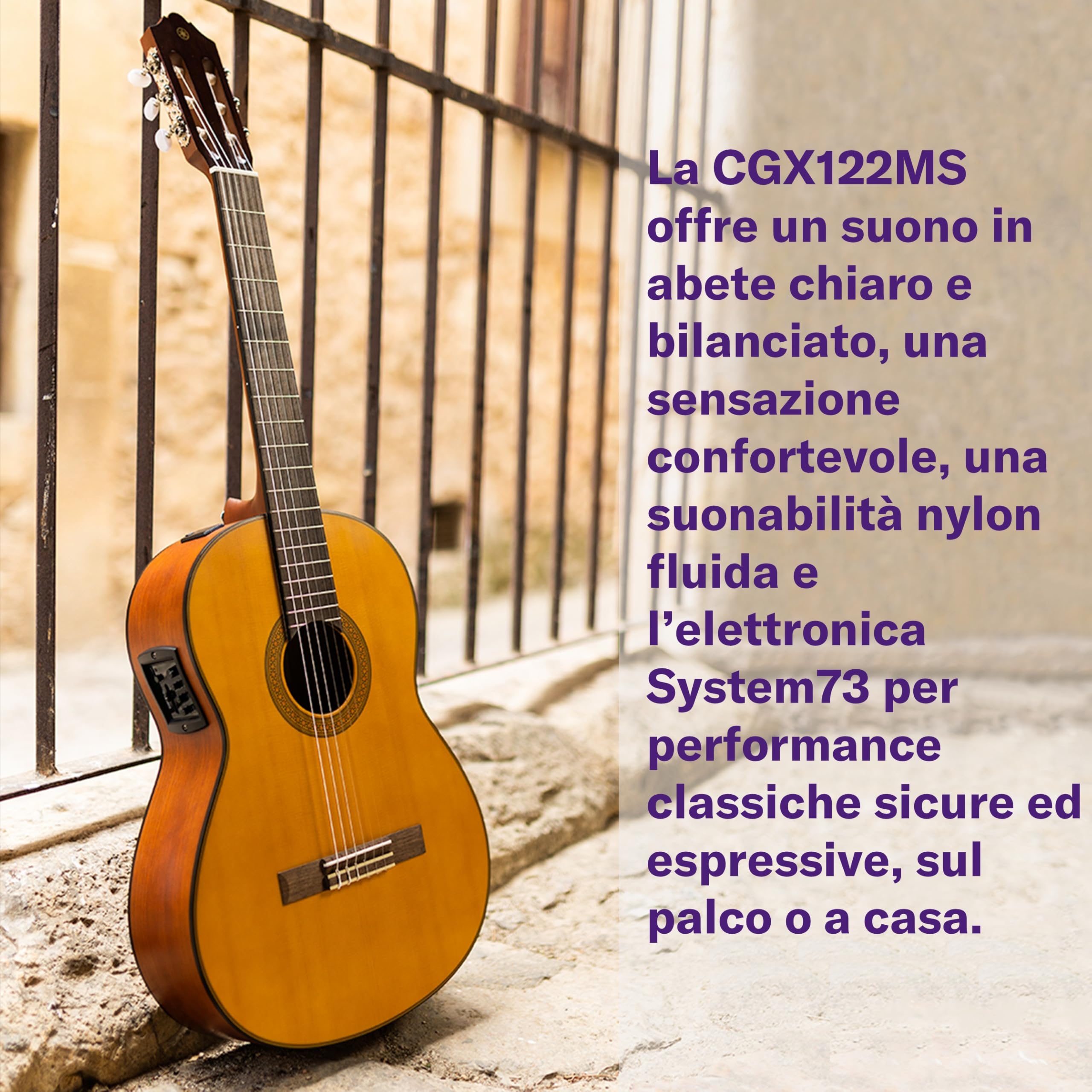 YAMAHA CGX122MC Chitarra Classica Elettroacustica 4/4 Top Cedro Massello Scala 650 mm Pickup System