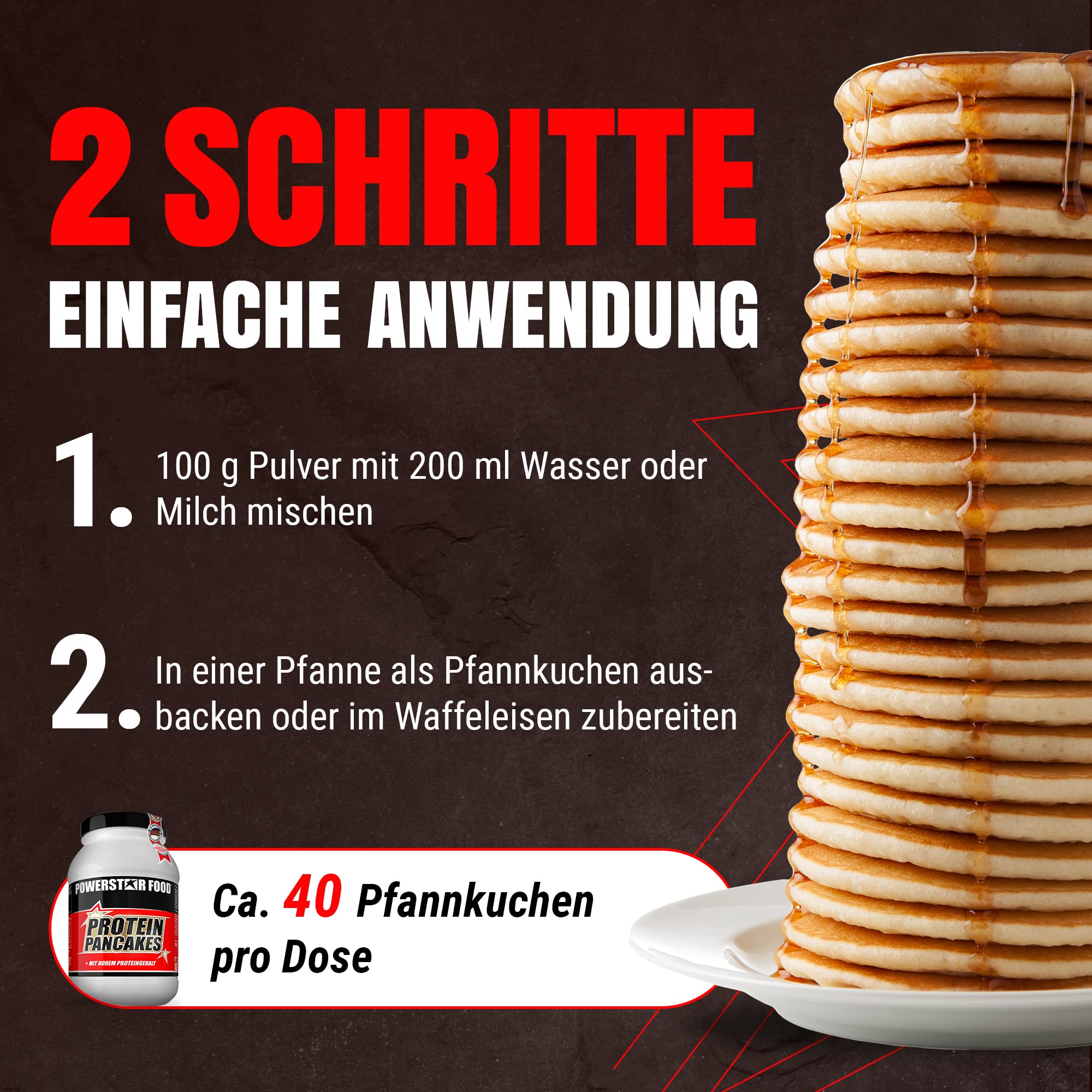 PROTEIN PANCAKES | 1000g | Low carb Pfannkuchenmischung | low fat | Nur 1,7% Zucker & 1,2% Fett | Ganze 41,1g Protein p.P. | Köstlicher Geschmack | Perfekt als Frühstück & zwischendurch (Süß, 1000g Dose)