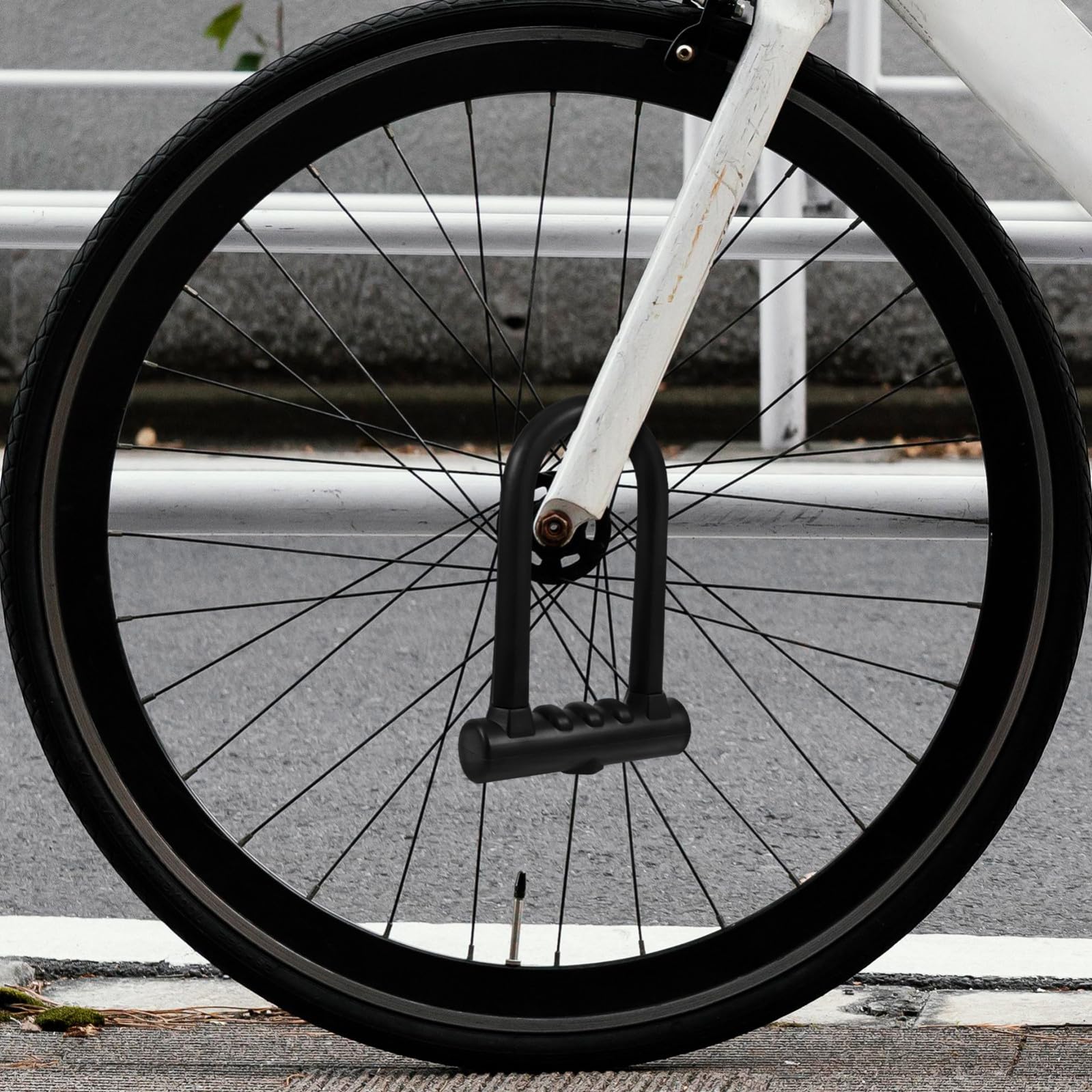 Tofficu Lucchetto per Biciclette a Forma di U in Silicone e Ferro, Antifurto Resistente e Antitaglio, per Bici e Scooter, Protezione Sicura e Robusta