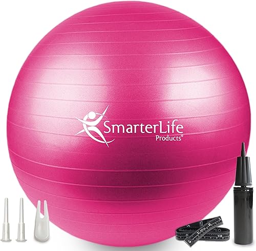 Miniatura 8 de SmarterLife - Pelota de yoga y ejercicio para fitness, equilibrio, estabilidad o embarazo, pelota para entrenamiento de tronco y terapia física,