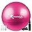 SmarterLife Exercise Ball Yoga Ball for Fitness, Balance, Stability, or Pregnancy, Gym Ball for Core Workout, Physical Therapy, Yoga Ball Chair for Office, Anti-Slip Anti-Burst (65 cm, Fuchsia)