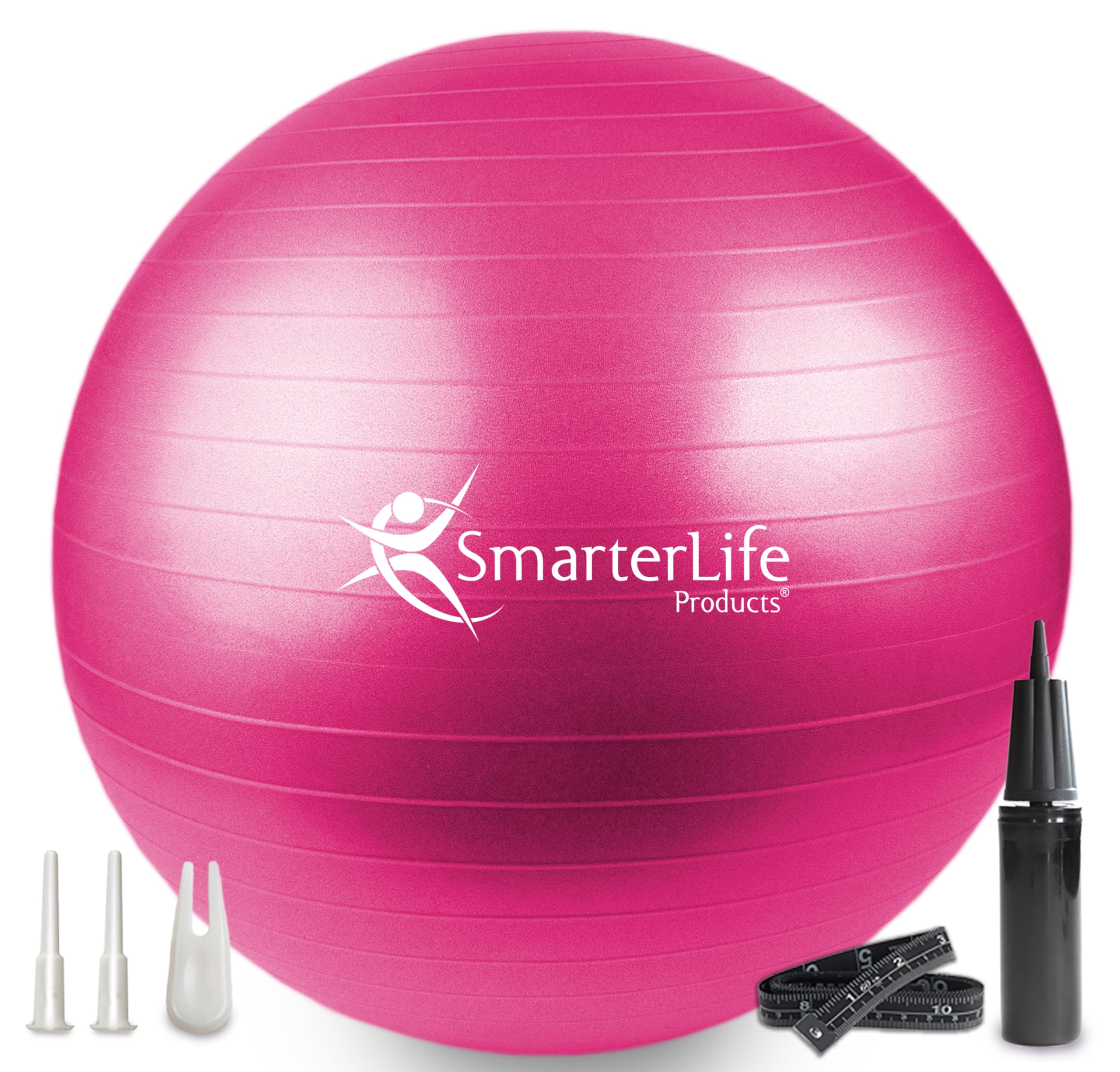 SmarterLife Exercise Ball Yoga Ball for Fitness, Balance, Stability, or Pregnancy, Gym Ball for Core Workout, Physical Therapy, Yoga Ball Chair for Office, Anti-Slip Anti-Burst