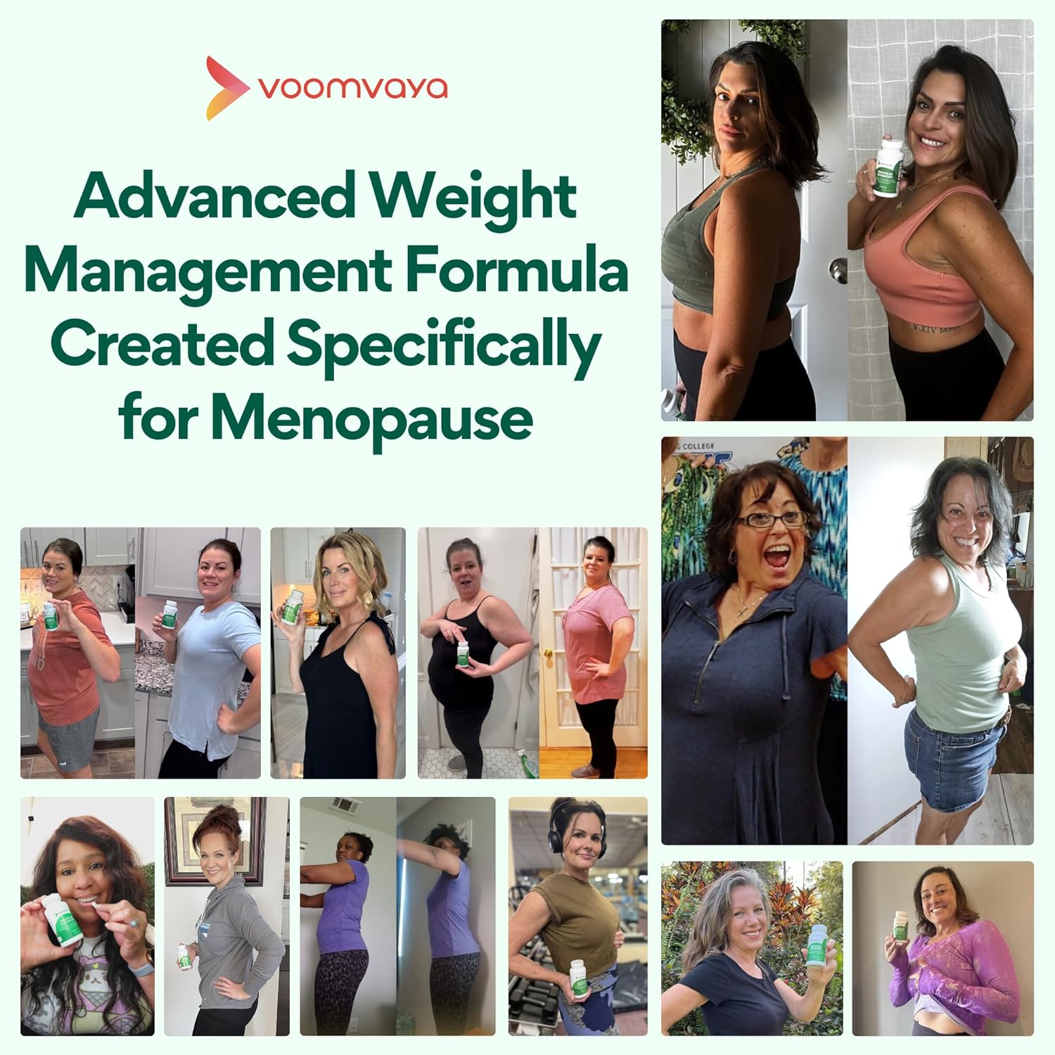 Menopause Supplements for Women - Menopause Weight Loss for Women & Perimenopause Supplements Women for Menopause Relief - VoomVaya MenoSlim Advanced - 60 Capsules