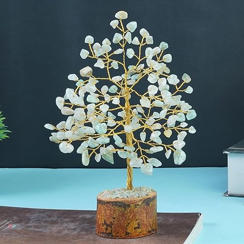 Miniatura 4 de Crocon Bonsái de árbol de cristal curativo de jade verde, decoración de escritorio para mujer, decoración de habitación y oficina, regalo