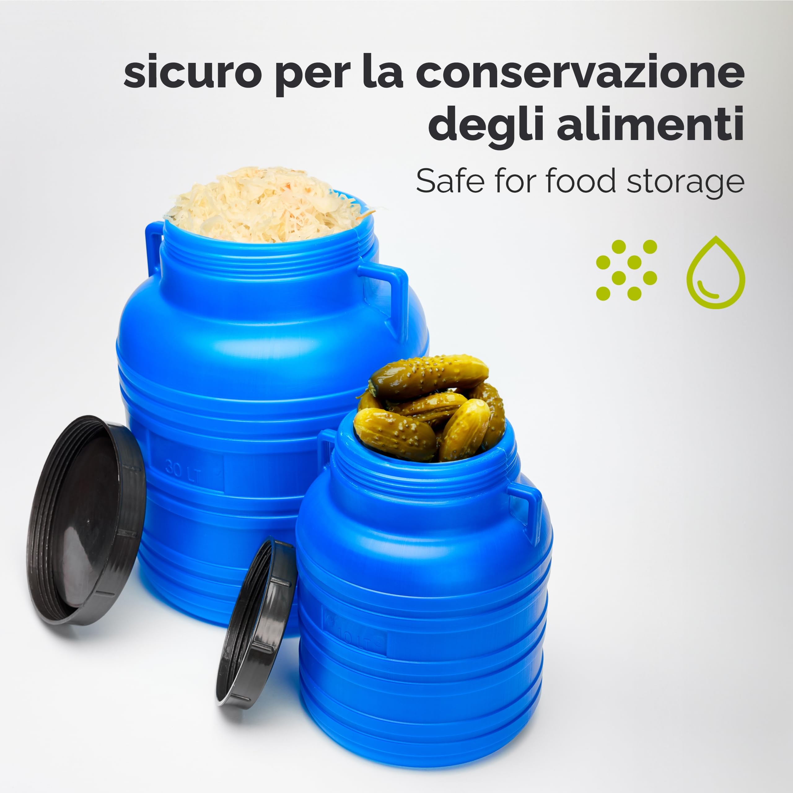 Tanica Rotonda 5 Litri Bocca Larga - Per Alimenti, Liquidi E Solidì, Manico Comodo, Polietilene Sicuro - Foto 5