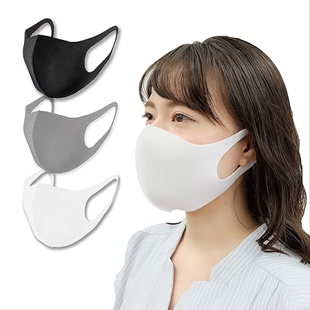 Amazon ひんやり涼感夏マスク 3d立体構造マスク 男女兼用 5枚セット グレー ひんやり涼感夏マスク 布マスク