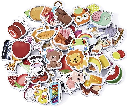 Miniatura 5 de ZazzyKid Objetos de espuma magnética para niños: 52 juguetes del alfabeto ABC para bebés de educación temprana imanes de nevera