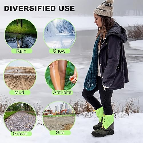Miniatura 41 de Waterproof Gators for Hiking Boots and Shoes Lightweight Adjustable Leg Gaiters for Men Women Gaiters for Hiking Snowshoeing Gators impermeables