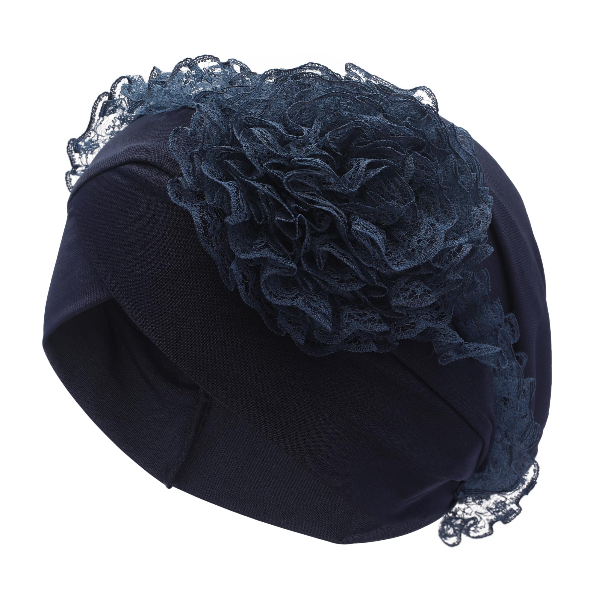 ZLYC Damen Summer Beanie Mütze Elastischer Chemo Hut mit Blumen