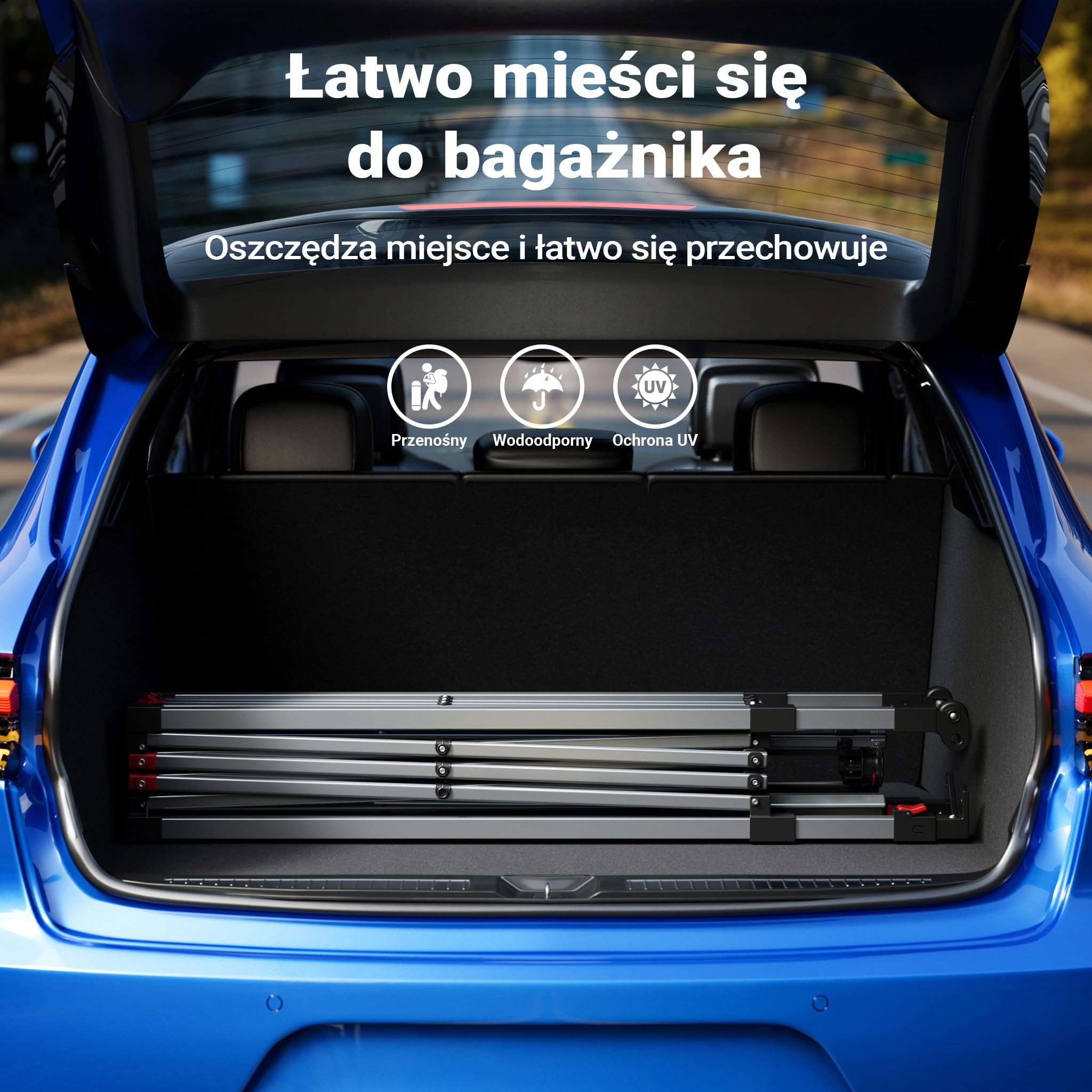 Wiltec Pop-up Pawilon imprezowy składany namiot ogrodowy handlowy ze ścianą biały 3x3m z kołami