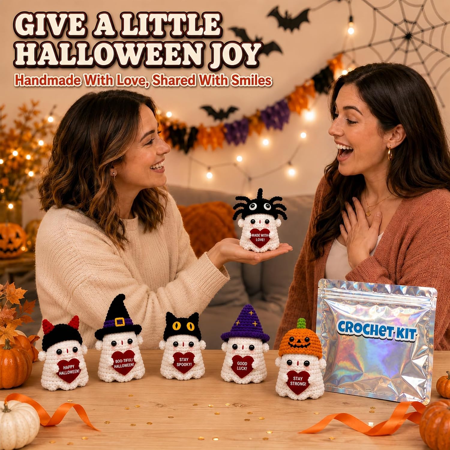 Yang Tuanjie Halloween Ghost Crochet Kit for Beginners, 6 Pack Set