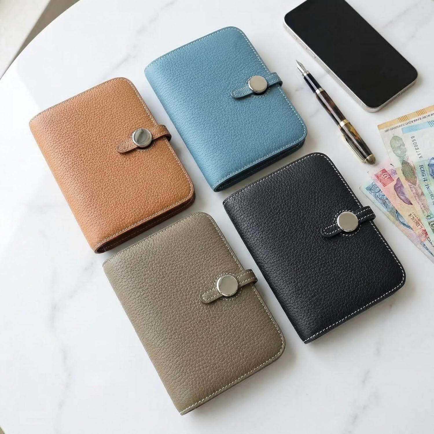 Customized Passport Holder for Travel, Leather Document Organizer, Personalized Card Wallet for Women