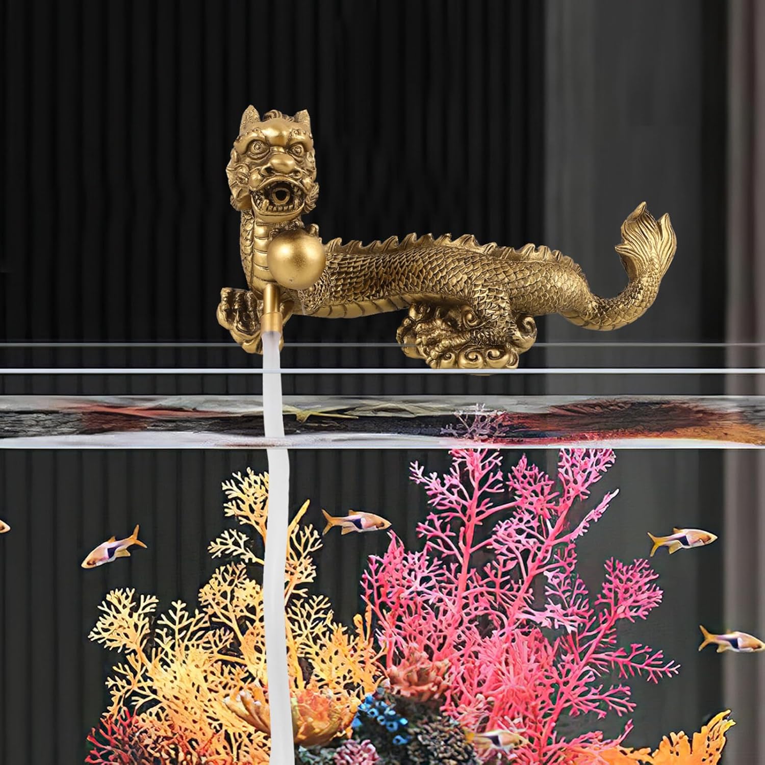Dragon Water Fountain Mini Water Feature for Decorative Home DIY Aquarium Ornament