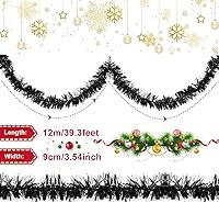 Vista 2 de Guirnalda de oropel de Navidad de 39.4 pies, guirnalda metálica giratoria, adornos colgantes brillantes para árbol de Navidad, suministros