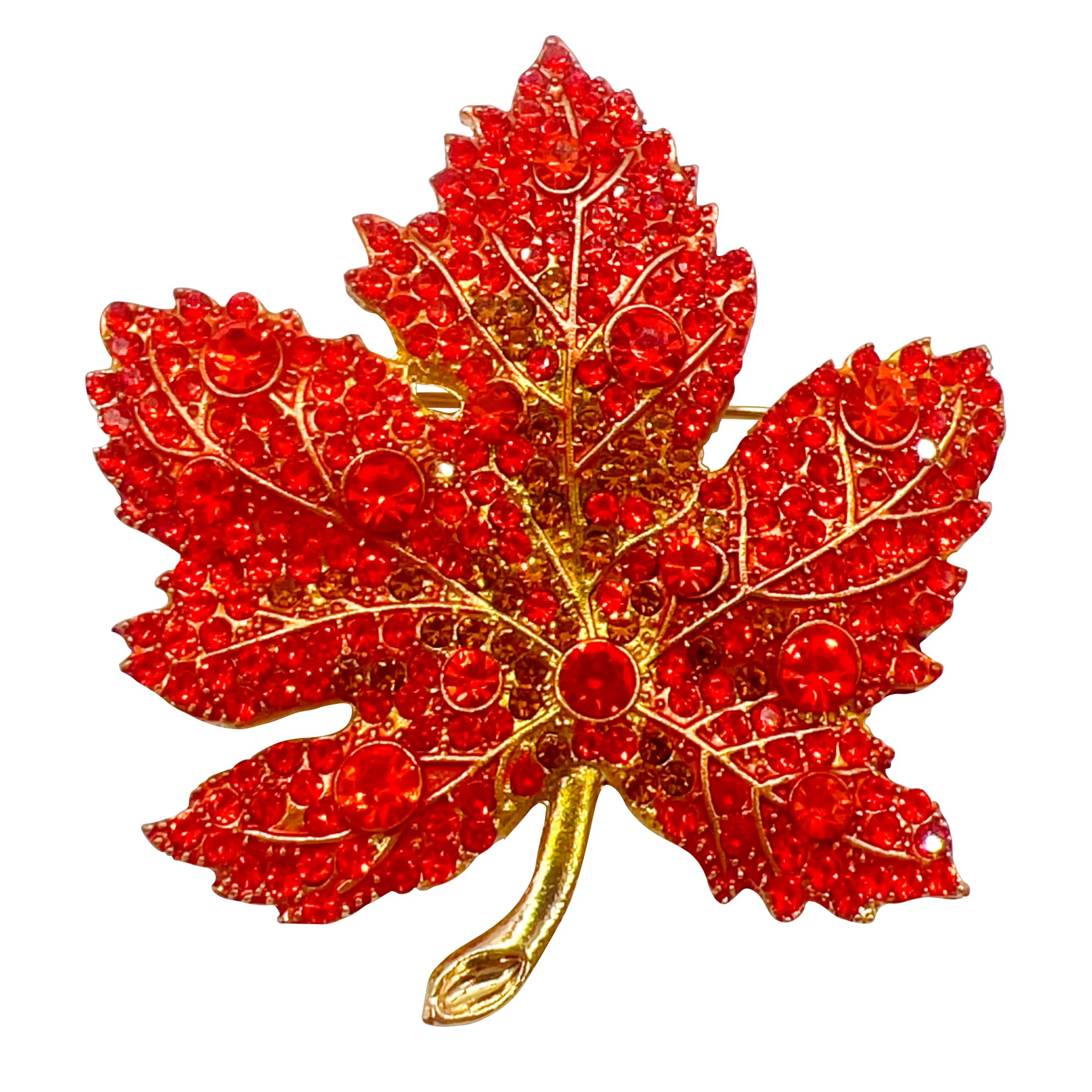 Crystal Maple Leaf Lapel Pin, Vintage Red Autumn Fall Leaves Brooch Pin, Thanksgiving Brooch Pin for Women Thanksgiving Jewelry-image-19