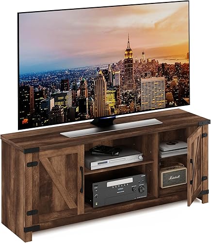 Miniatura 26 de Furinno - Soporte para centro de entretenimiento grande para televisor de hasta 55 pulgadas, madera negra Blackwood,Ámbar Pino/Negro,Columbia