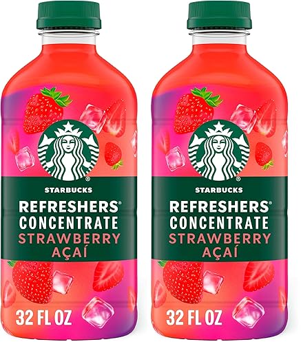 Starbucks Refreshers Concentrate Strawberry Acai, Refreshing Drink, Cold Drinks 32