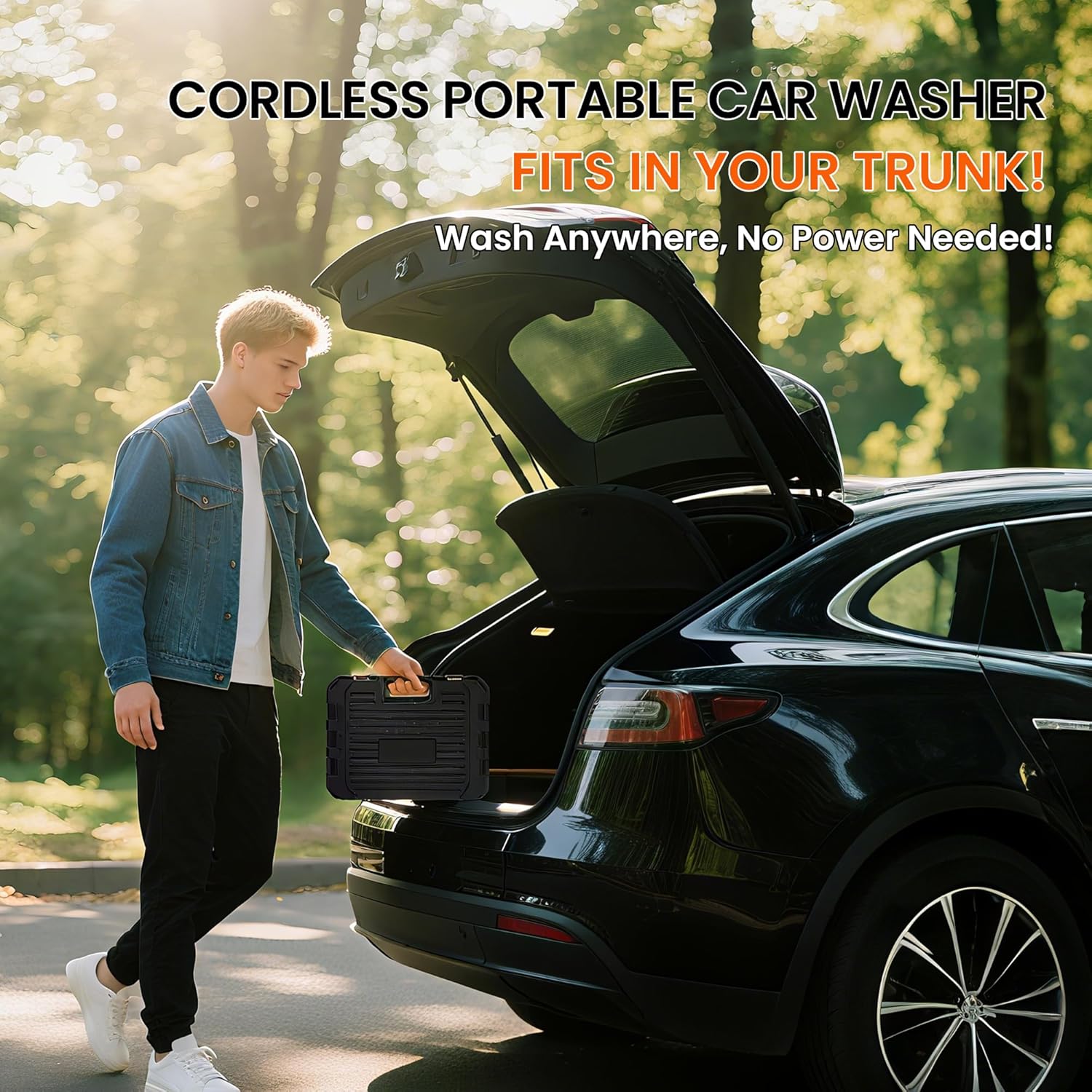 8.0Ah 1100PSI Cordless Pressure Washer Portable with 2 High-Density Battery, Powerful Brushless Motor, 3 Pressure Levels, 6-in-1 Nozzle, Foam Cannon, for Car Yard Cleaning Garden Watering - Image 9