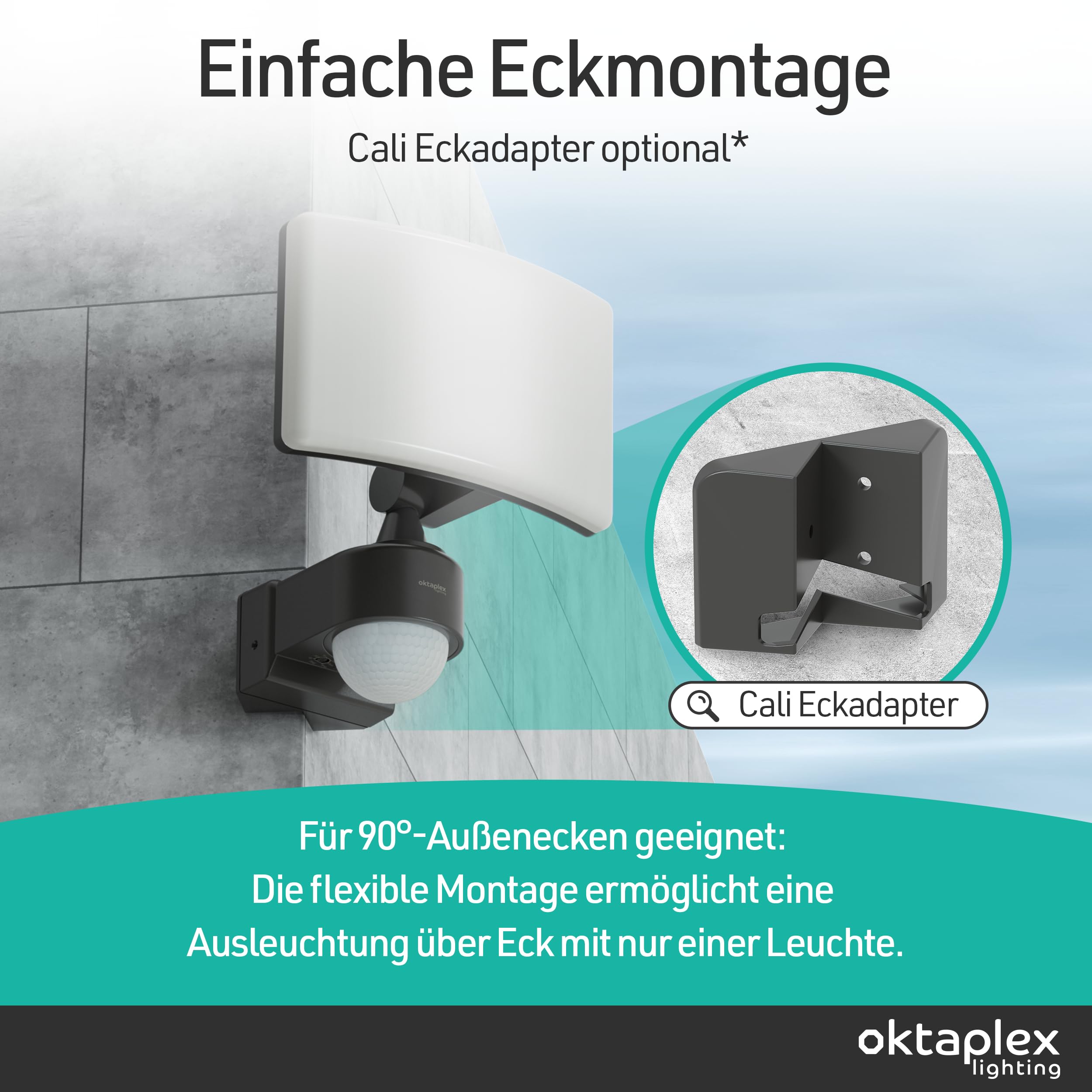 Oktaplex Cali LED Strahler mit Bewegungsmelder Außen warmweiß 30W 2200lm | IP65, Außenstrahler anthrazit 3000K, Außenbeleuchtung Master Funktion