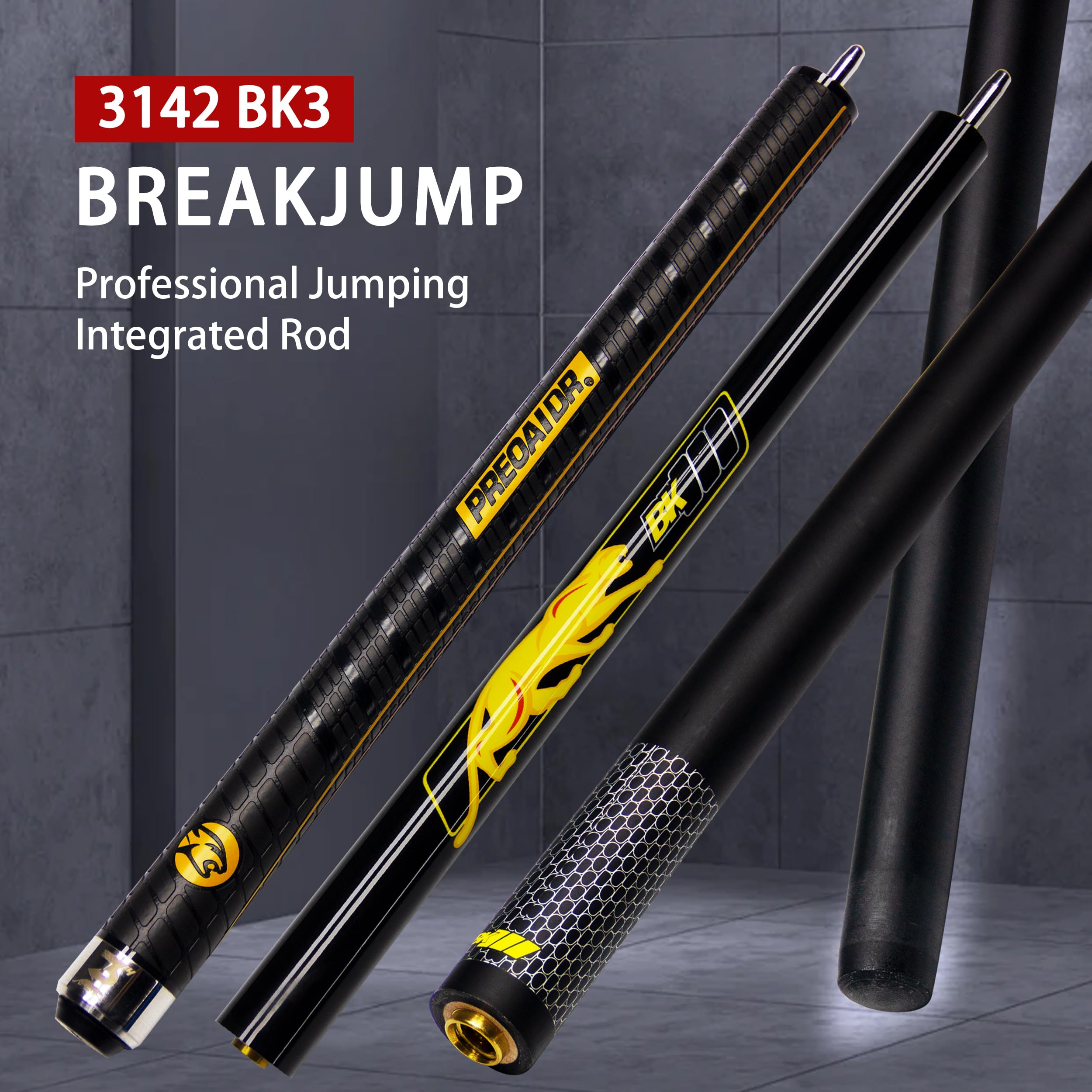 Break Jump Billiard Cue - 3-Piece Carbon Fiber Pool Stick｜13mm