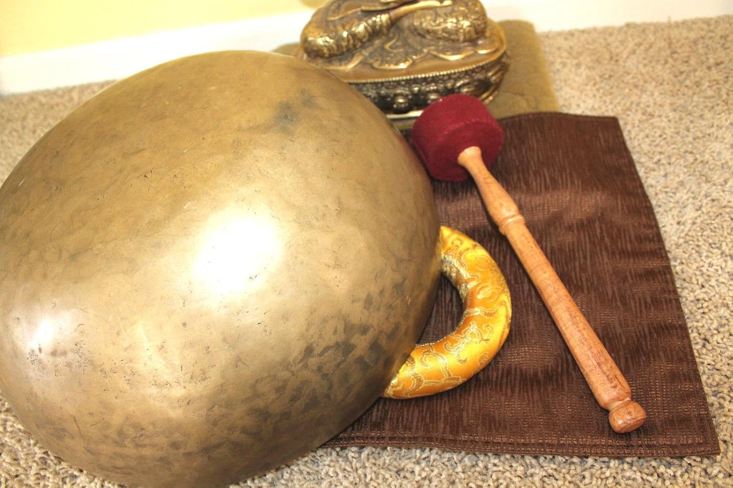 bowlsofnepal Huge 14" Energetic Sacral 'D#' Chakra Healing Tibetan Singing Bowl Made in Nepal