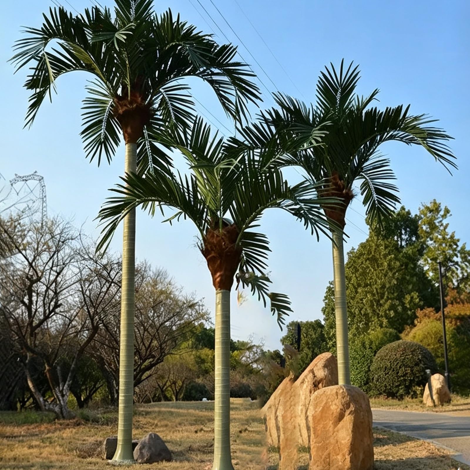 Compact Height Freestanding Artificial Coconut Palm Tree Miniature Tropical