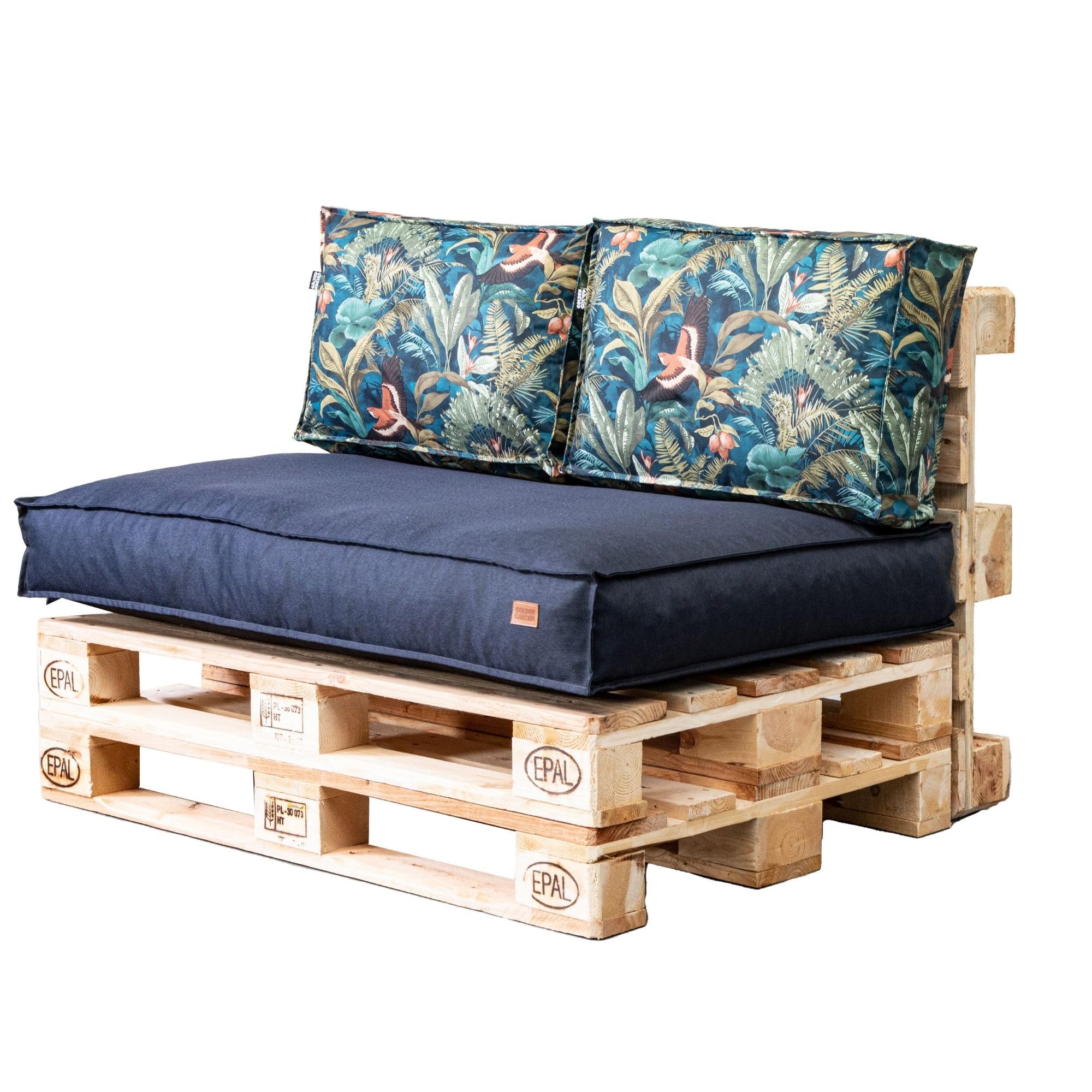 Hoekset palletkussen Baya zwart - set van 3