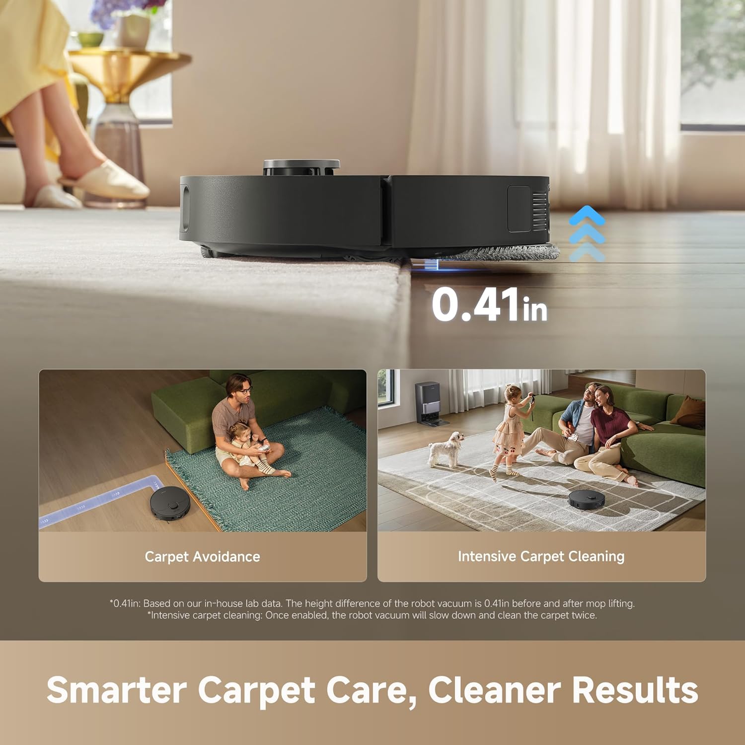 DREAME D30 Ultra Robot Vacuum and Mop, 25,000Pa Powerful Suction, All-in-One Base Station with 100 Days Auto-Empty, MopExtend Tech for Edge Cleaning, Smart Obstacle Avoidance, Black