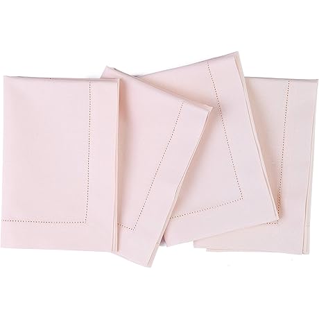 Solino Home Pink Light Linen Napkins - 20x20 Inches - Set of 4