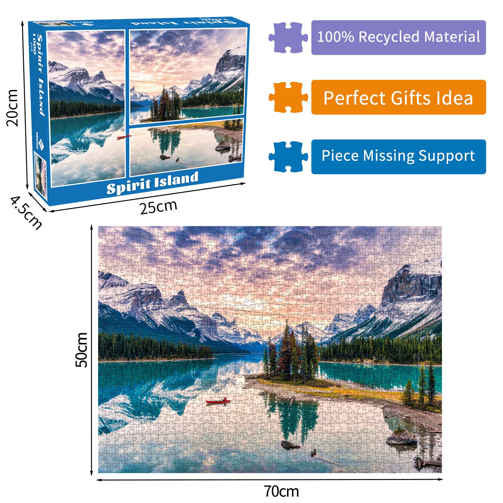 Spirit Island Puzzle 1000 Pieces Canada Maligne Lake Puzzle 1000 Pièces Adultes Idée Cadeau Spirit Island Puzzle 1000 Pieces Canada Maligne Lake Puzzle 1000 Pièces Adultes Idée Cadeau
